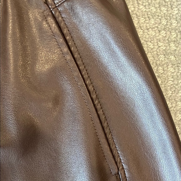 Pilcro Chocolate Brown Faux Leather Pants - Picture 3 of 7